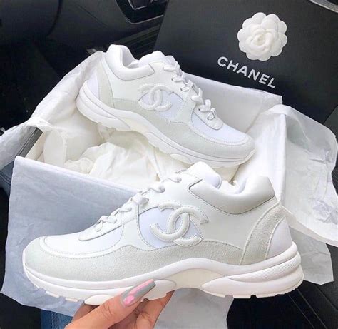 white chanel trainers womens|Chanel white sneakers for women.